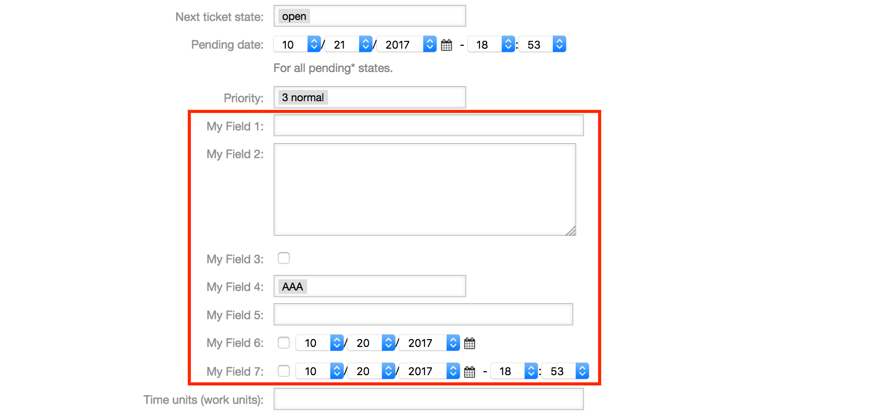 Several fields in New Phone Ticket Screen as mandatory