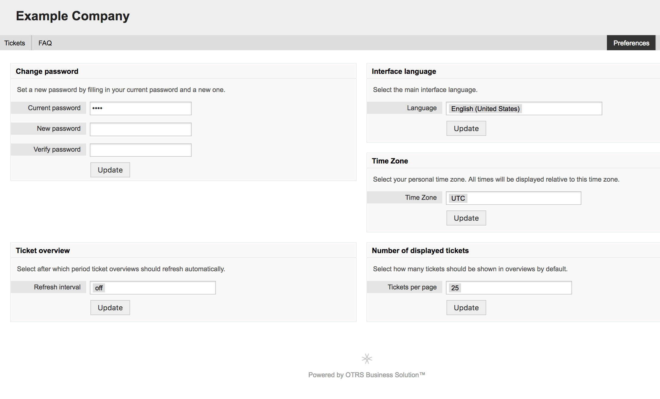 Customer's personal preferences