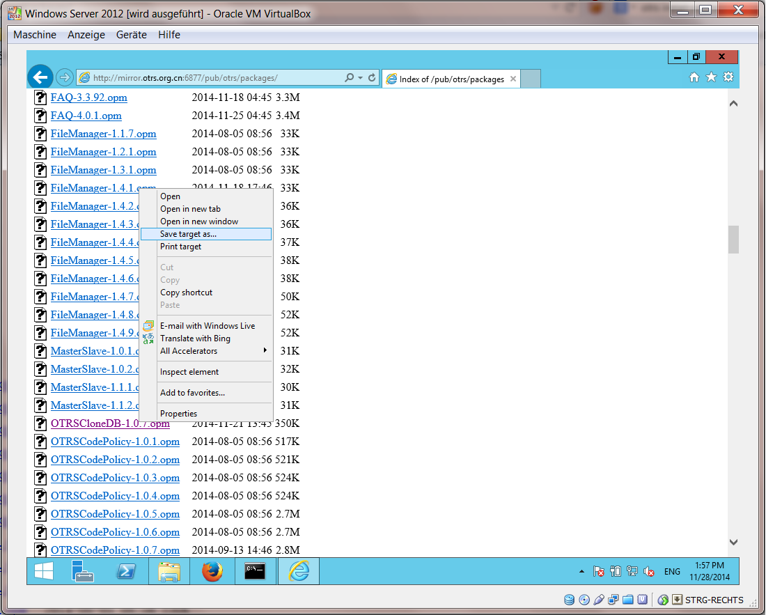 Download des OTRSCloneDB-Skript - Screenshot
