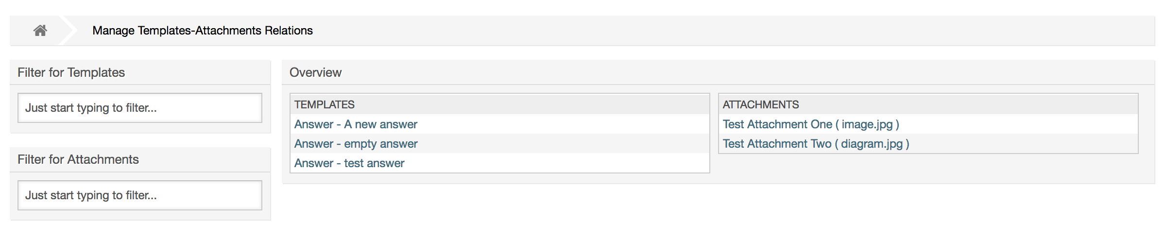 Linking Attachments to Templates