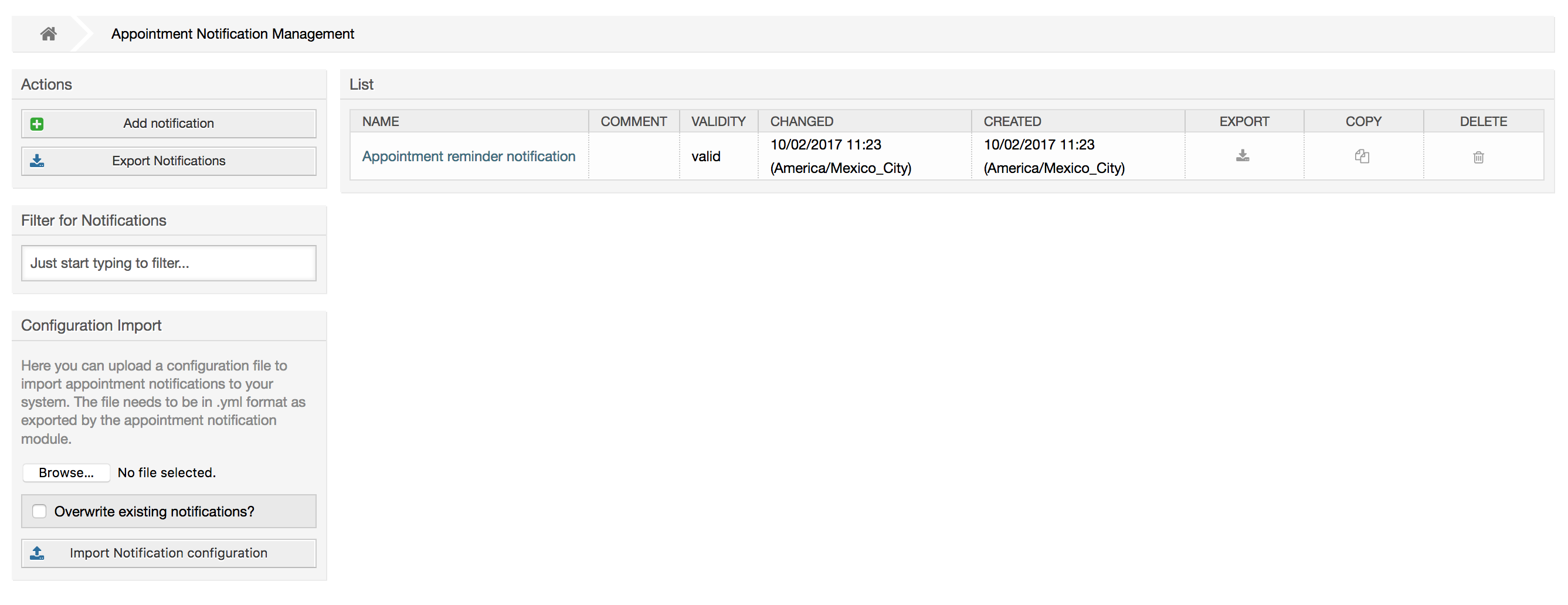 Calendar/Appointment notification management overview