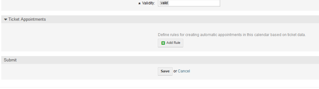 Ticket appointments configuration in calendar edit screen
