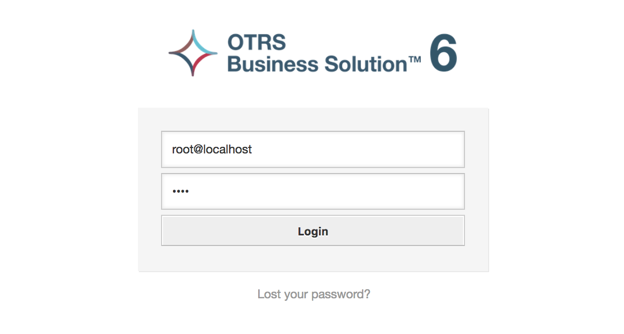 Login screen of the agent interface