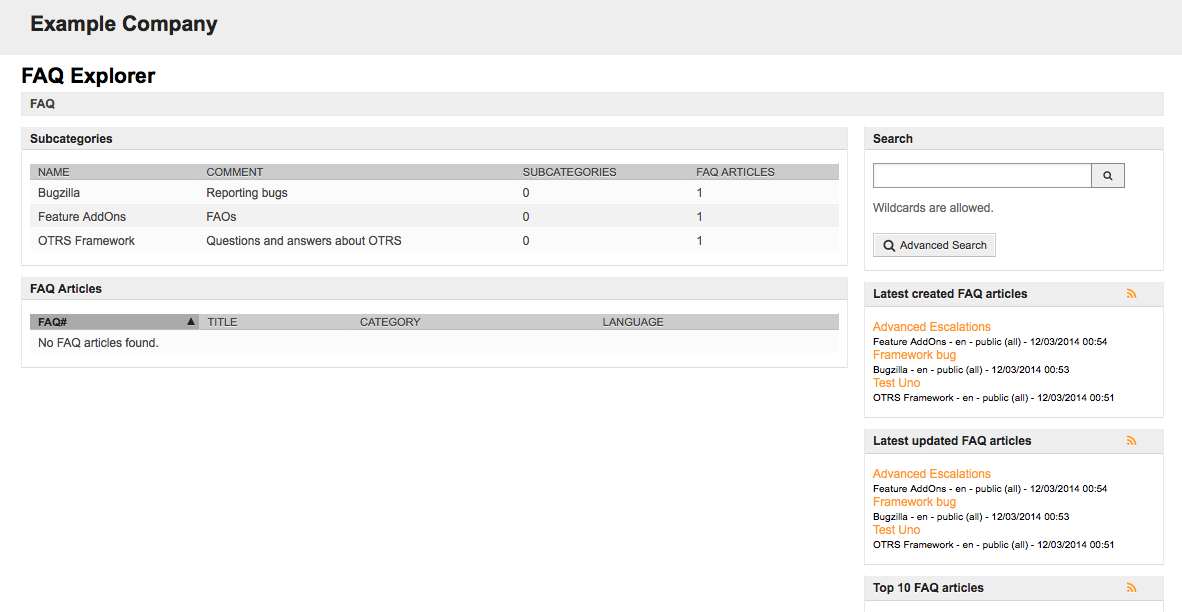 Public web interface
