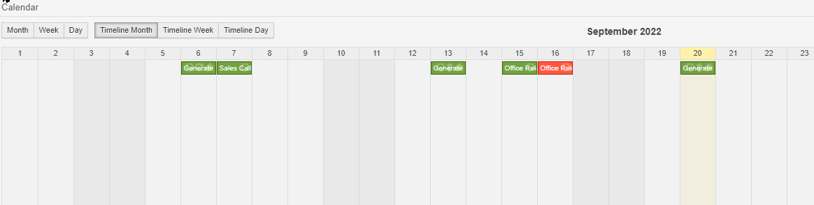 Image of Calendar Overview (Timeline)