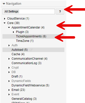 System Configuration Sidebar