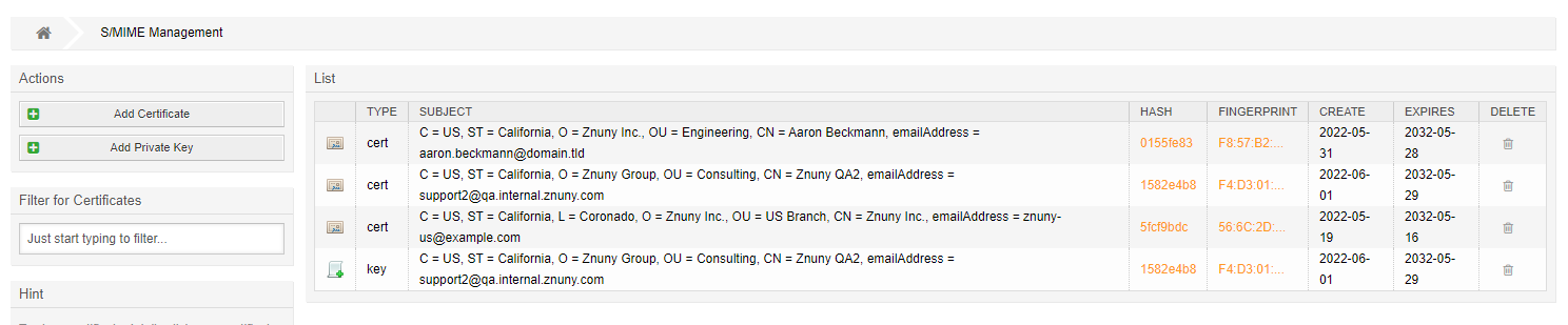 Admin S/MIME Overview