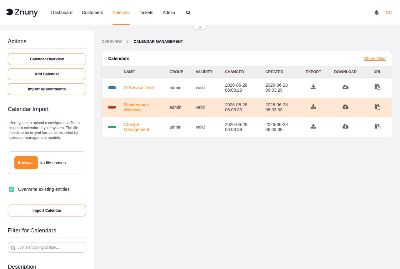 Calendar Management overview