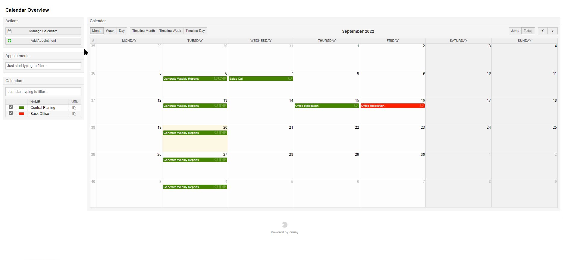 Image of Calendar Overview